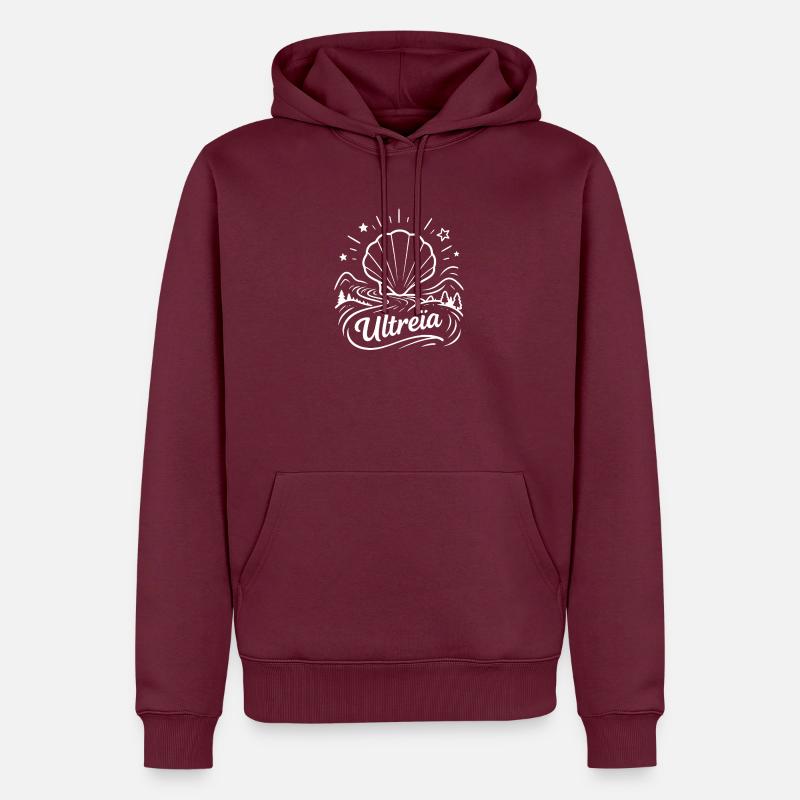 Ultreïa chemin de Saint-Jacques Compostelle - Sweat à capuche Premium bio Homme - bourgogne