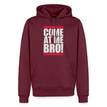 Viens à moi bro - Sweat à capuche Premium bio Homme - bourgogne - Devant - Nico (187cm)