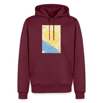 Bosnien und Herzegowina Karte - Männer Premium Bio Hoodie - Burgunderrot - Vorne - Nico (187cm)