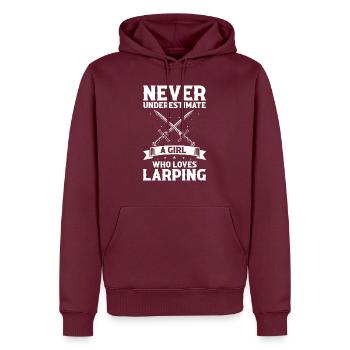 Schwertkampf für Live-Action-Rollenspiele und Larp - Männer Premium Bio Hoodie - Burgunderrot - Vorne - Nico (187cm)