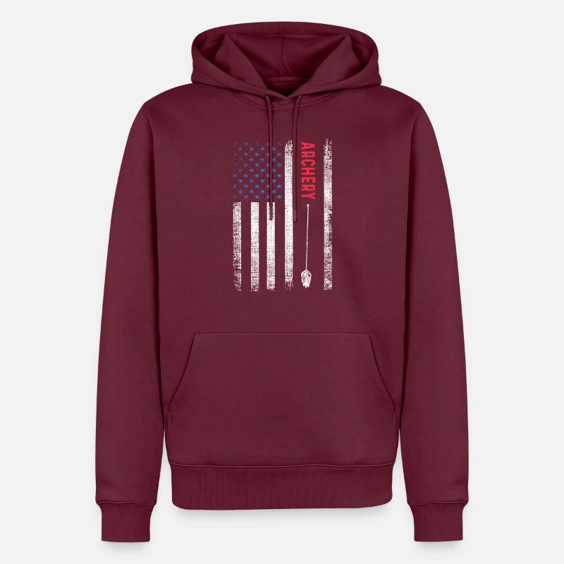 Bogenjagd Bogenschießen - Männer Premium Bio Hoodie - Burgunderrot