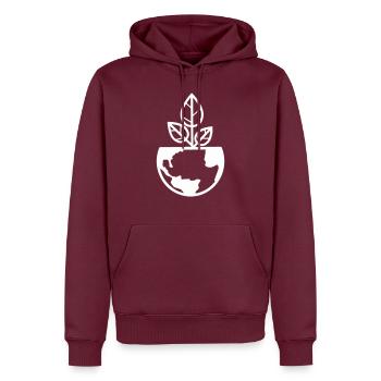 planet erde pflanze - Männer Premium Bio Hoodie - Burgunderrot - Vorne - Nico (187cm)