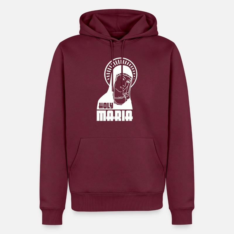 Sainte Marie - Sweat à capuche Premium bio Homme - bourgogne
