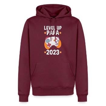 Vater 2023 Schwanger Gamer Zocker Gaming Papa - Männer Premium Bio Hoodie - Burgunderrot - Vorne - Nico (187cm)