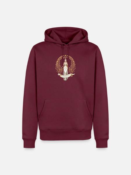 Weihnachts Engel unterwegs, Engel, Weihnachten - Männer Premium Bio Hoodie - Burgunderrot