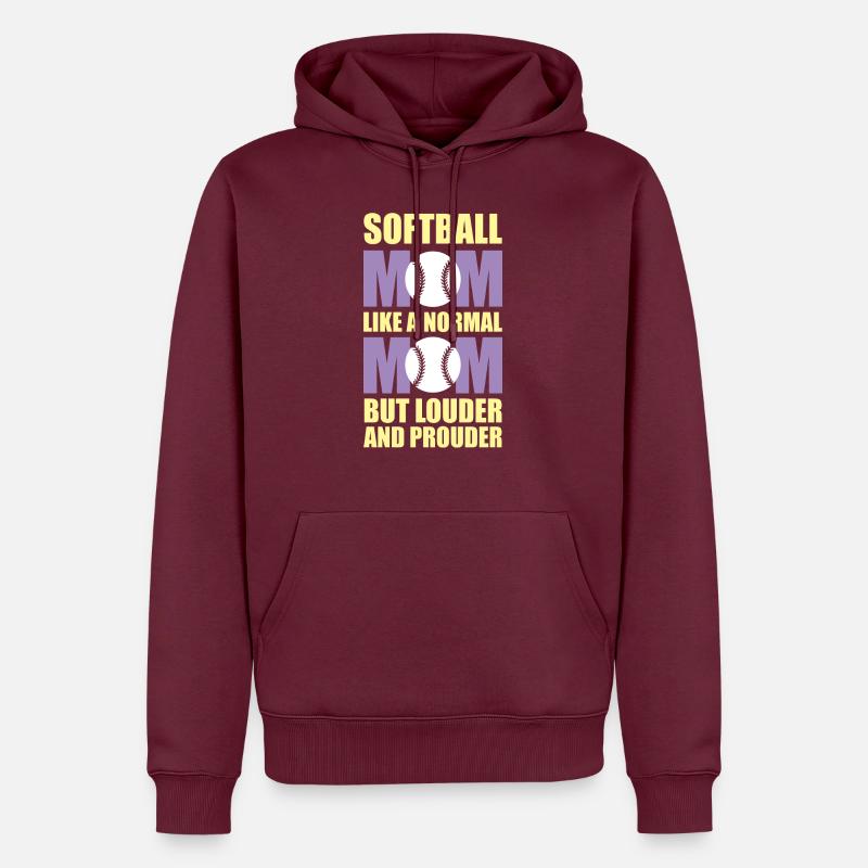 Softball - Sweat à capuche Premium bio Homme - bourgogne