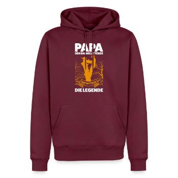 Baumkletterer Papa Holzfäller Geschenk - Männer Premium Bio Hoodie - Burgunderrot - Vorne - Nico (187cm)