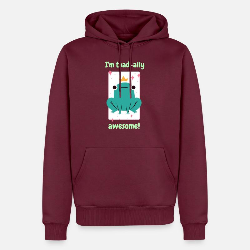 I'm Toad-Ally Awesome! Funny Cute Frog Designs - Männer Premium Bio Hoodie - Burgunderrot