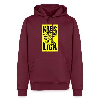Kreisliga Fussball Affe - Männer Premium Bio Hoodie - Burgunderrot - Vorne - Nico (187cm)
