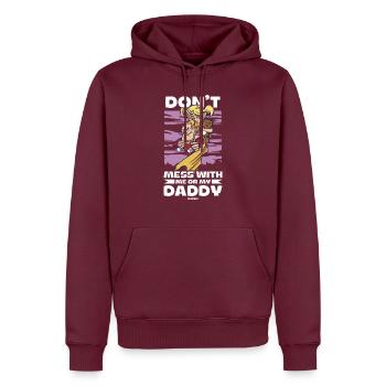 Papa Fille Enfant Fête des pères Fille Cadeau - Sweat à capuche Premium bio Homme - bourgogne - Devant - Nico (187cm)