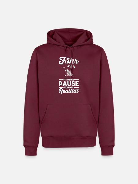 Nordsee Föhr - Männer Premium Bio Hoodie - Burgunderrot