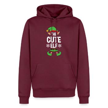 Group Matching Family Christmas Gift Elf - Männer Premium Bio Hoodie - Burgunderrot - Vorne - Nico (187cm)