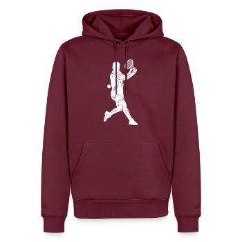 Sport de tennis - Sweat à capuche Premium bio Homme - bourgogne - Devant - Nico (187cm)