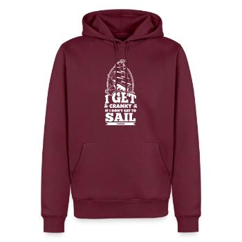 Sailor Sailing Sailboat Funny Dictons Cadeau - Sweat à capuche Premium bio Homme - bourgogne - Devant - Nico (187cm)