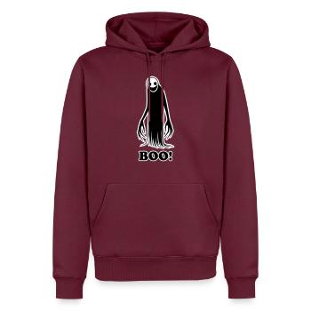 Gruselige Schattenfigur Illustration - Buh! Entwurf - Männer Premium Bio Hoodie - Burgunderrot - Vorne - Nico (187cm)