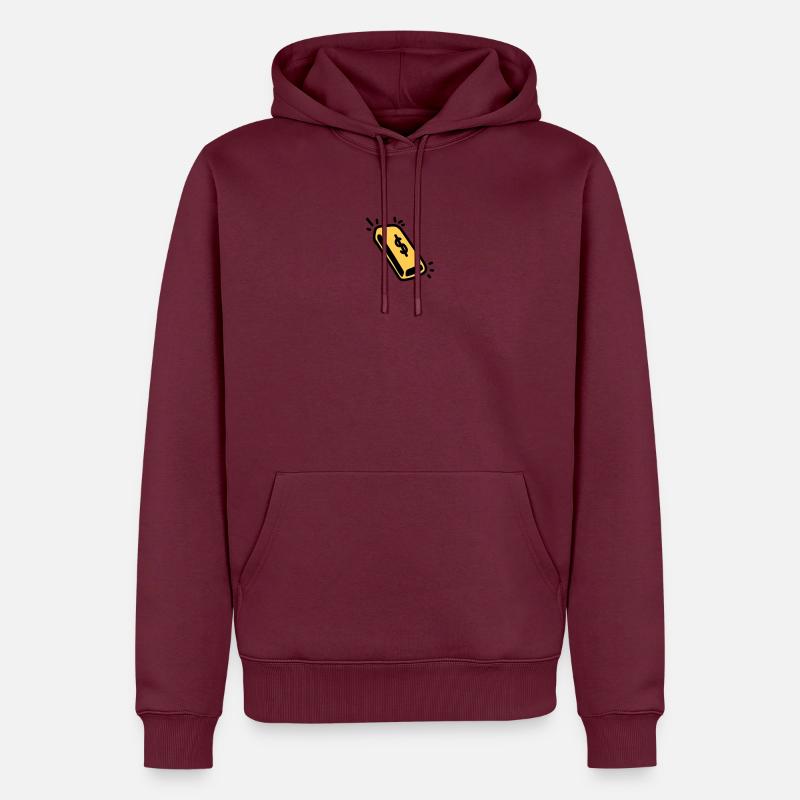 Goldbarren - Männer Premium Bio Hoodie - Burgunderrot