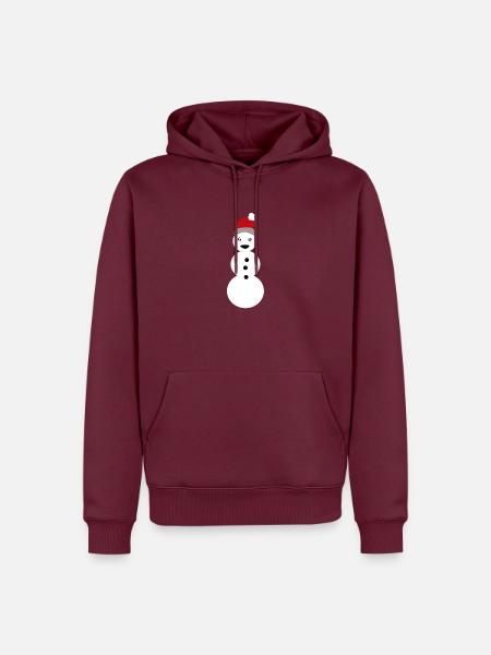 Snowman - Männer Premium Bio Hoodie - Burgunderrot