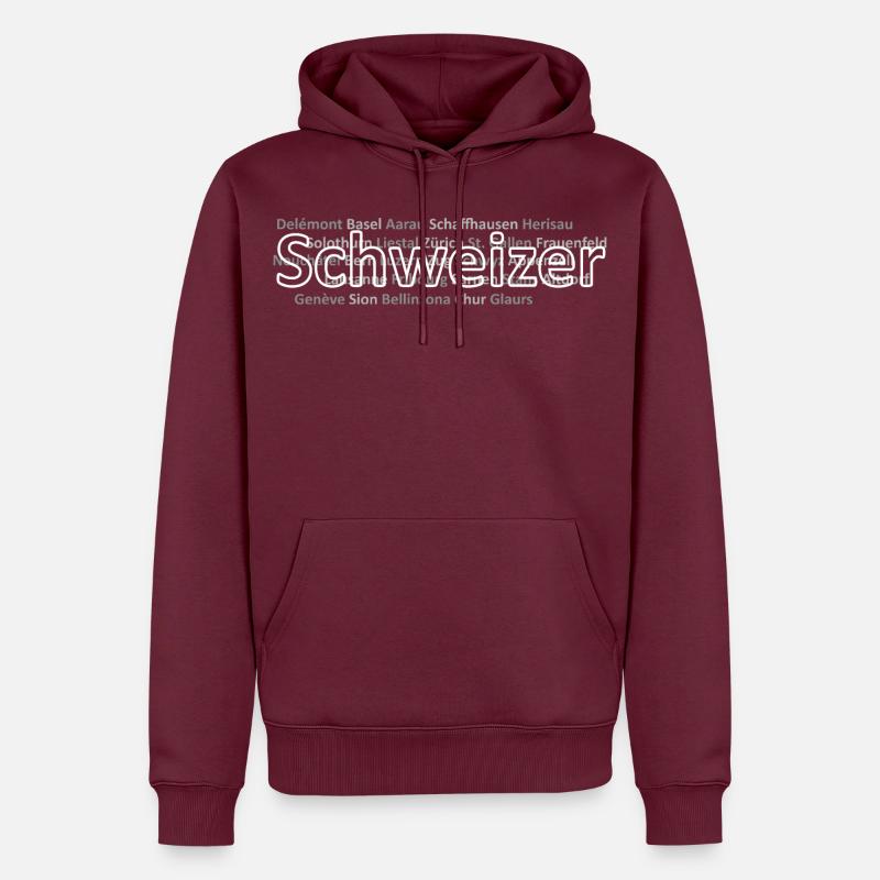Schweizer Städte Schweizer - Männer Premium Bio Hoodie - Burgunderrot