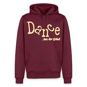 Tanzsprüche Tanzen Reihe - Männer Premium Bio Hoodie - Burgunderrot - Vorne - Nico (187cm)