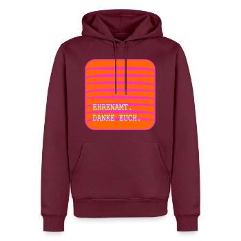 EHRENAMT Danke Euch - Männer Premium Bio Hoodie - Burgunderrot - Vorne - Nico (187cm)