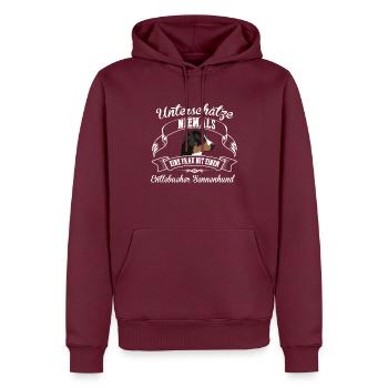 Entlebucher-Sennenhund - Männer Premium Bio Hoodie - Burgunderrot - Vorne - Nico (187cm)