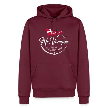 NR VORUPOR - My second home - w - Men’s Premium Organic Hoodie - burgundy - Front - Nico (187cm)