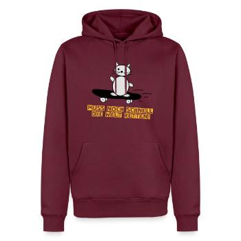 Die Welt retten Kätzchen Lustige Sprüche - Männer Premium Bio Hoodie - Burgunderrot - Vorne - Nico (187cm)