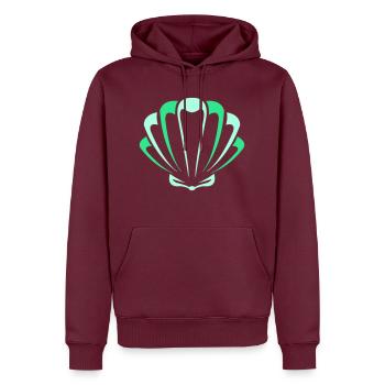 muschel - Männer Premium Bio Hoodie - Burgunderrot - Vorne - Nico (187cm)