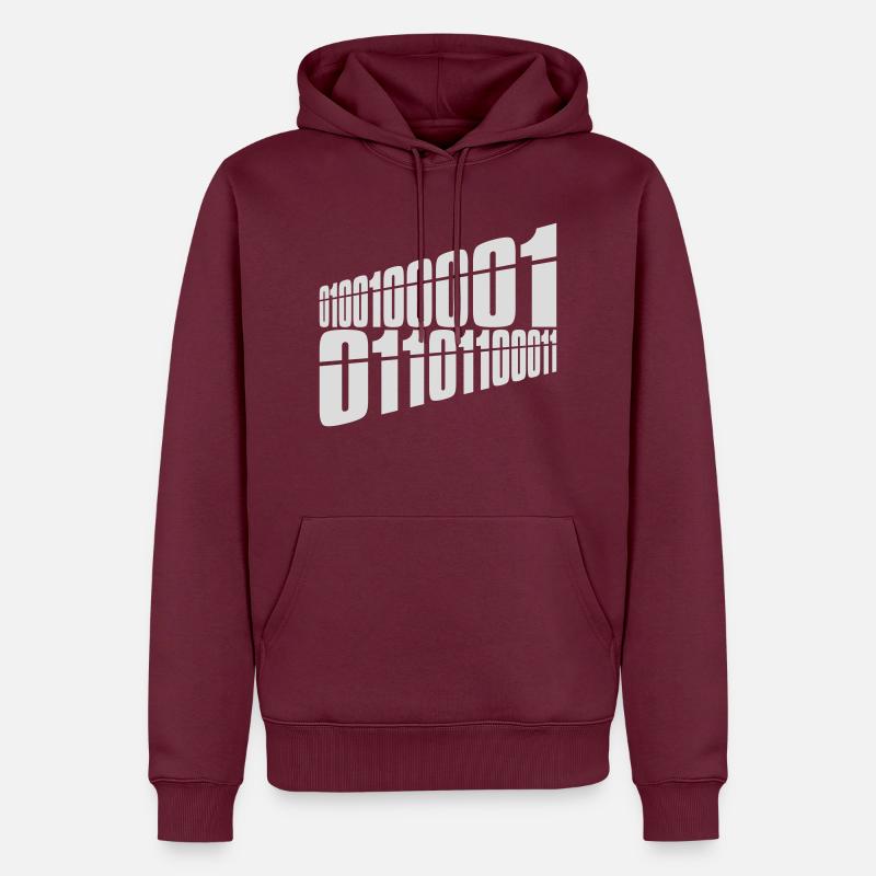 Binär Code Programm Sprache - Männer Premium Bio Hoodie - Burgunderrot