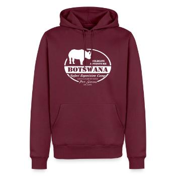 Botswana - Nashorn - Männer Premium Bio Hoodie - Burgunderrot - Vorne - Nico (187cm)