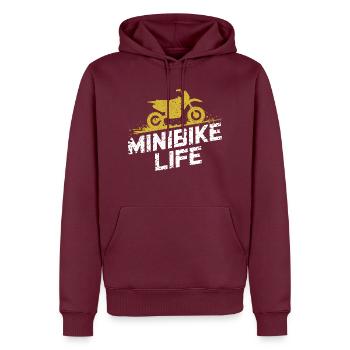 Kleine Bikes, große Leidenschaft - Männer Premium Bio Hoodie - Burgunderrot - Vorne - Nico (187cm)