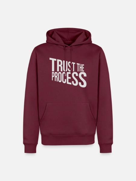 trust the process Zitat - Männer Premium Bio Hoodie - Burgunderrot