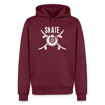 Skateboard SUP Surfing - Men’s Premium Organic Hoodie - burgundy - Front - Nico (187cm)