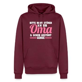 Großmutter Großmama Omi Oma - Männer Premium Bio Hoodie - Burgunderrot - Vorne - Nico (187cm)