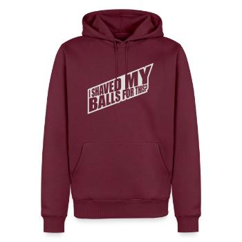 I shaved my balls - Männer Premium Bio Hoodie - Burgunderrot - Vorne - Nico (187cm)