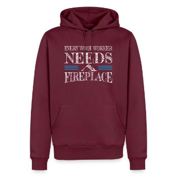 Grand plaisir danois je n’ai jamais pas de verre de vin drôle - Sweat à capuche Premium bio Homme - bourgogne - Devant - Nico (187cm)