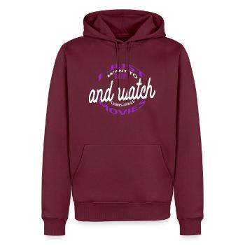 Confiseur Barbe Gang Boulangerie Citation Couples - Sweat à capuche Premium bio Homme - bourgogne - Devant - Nico (187cm)