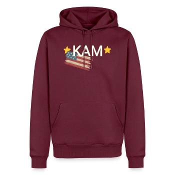 Kam Kosename Kamala - Männer Premium Bio Hoodie - Burgunderrot - Vorne - Nico (187cm)