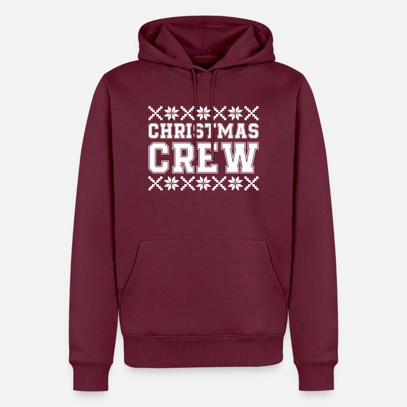 Équipage de Noël - Sweat à capuche Premium bio Homme - bourgogne