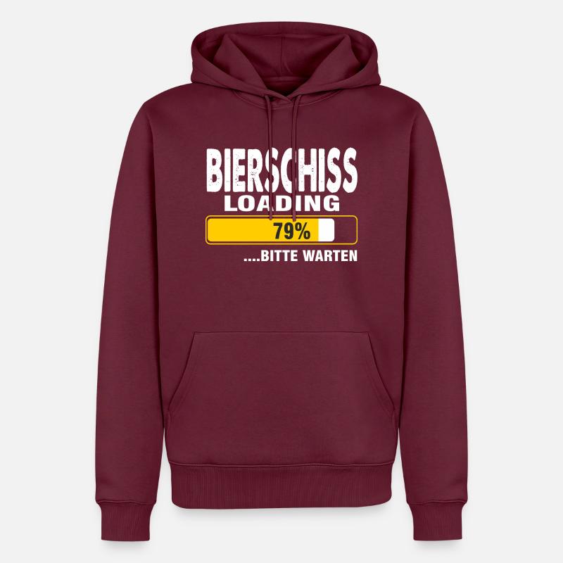 Bierschiss loading Bierparty Biertrinker kostüm - Männer Premium Bio Hoodie - Burgunderrot
