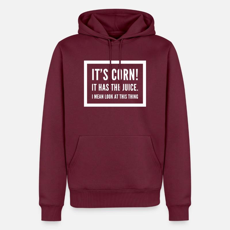 Son maïs - Sweat à capuche Premium bio Homme - bourgogne