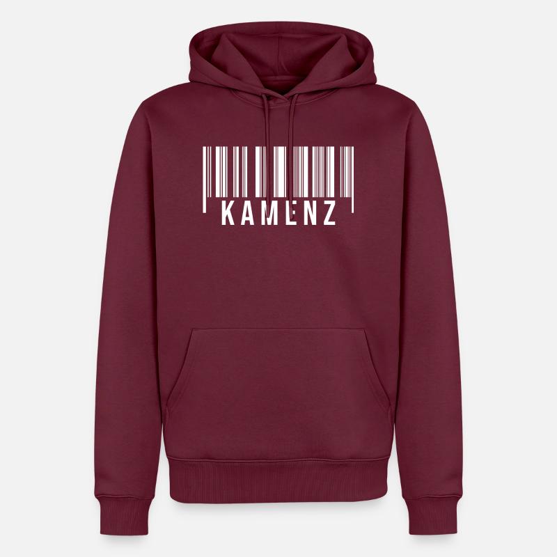 Kamenz Strichcode - Männer Premium Bio Hoodie - Burgunderrot