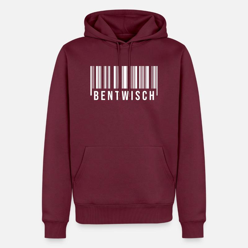 Bentwisch Strichcode - Männer Premium Bio Hoodie - Burgunderrot
