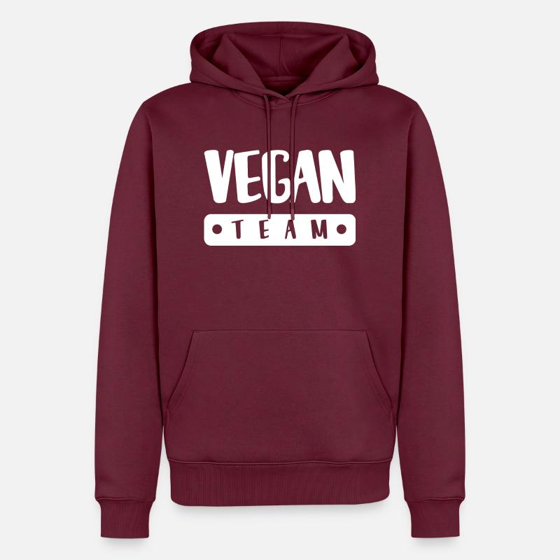 Équipe végétalienne - Sweat à capuche Premium bio Homme - bourgogne