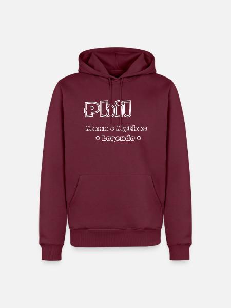 Phil - Mann, Mythos, Legende - Männer Premium Bio Hoodie - Burgunderrot