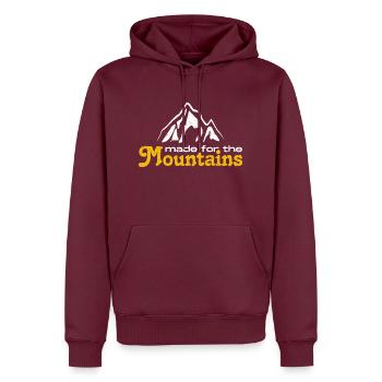 Fait pour les montagnes. Conception de randonnée pédestre - Sweat à capuche Premium bio Homme - bourgogne - Devant - Nico (187cm)