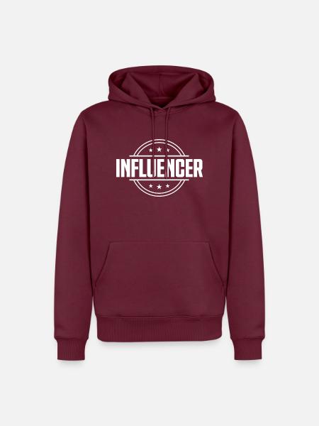 Influencer Beruf - Männer Premium Bio Hoodie - Burgunderrot
