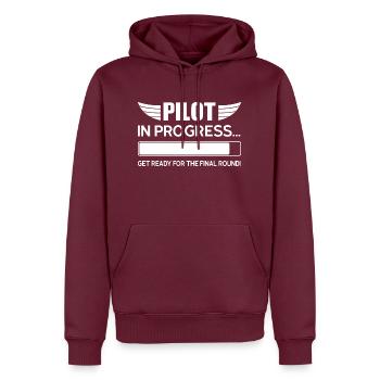 Pilot Pilot Flugzeug Geschenk - Männer Premium Bio Hoodie - Burgunderrot - Vorne - Nico (187cm)