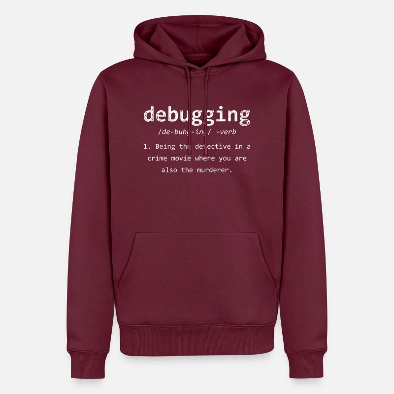 Debugging Lustiges Programmierer Definition - Männer Premium Bio Hoodie - Burgunderrot