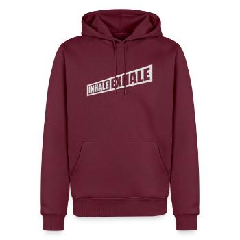 Inspirez expirez Yoga citation - Sweat à capuche Premium bio Homme - bourgogne - Devant - Nico (187cm)